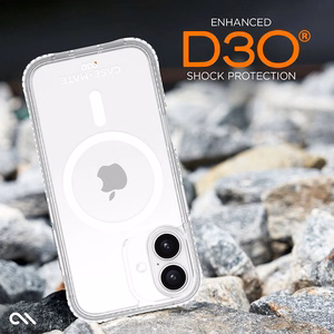Case-Mate Tough D3O skaidrus dėklas su MagSafe, skirtas iPhone 16 Plus