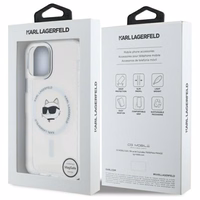 Karl Lagerfeld IML Metalinė Choupette galva MagSafe dėklas iPhone 12 - baltas