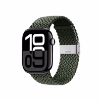 Crong Wave Band – Braided Apple Watch dirželis 44/45/46/49mm (žalias)