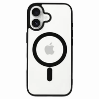 Akrilinis spalvotas magnetinis dėklas telefonui Iphone 17 juodas