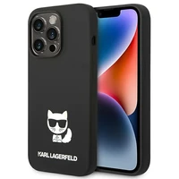 Karl Lagerfeld KLHCP14LSLCTBK iPhone 14 Pro 6.1 "kietas dėklas juodas/juodas Silikoninis Choupette Kūnas