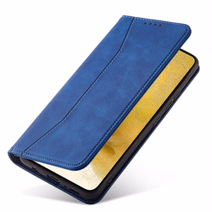Magnet Fancy dėklas telefonui Samsung Galaxy S22+ (S22 Plus) su pinigine ir kortelių laikikliu, mėlynas