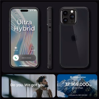 Spigen Ultra Hybrid dėklas telefonui iPhone 15 Pro Max - Skaidrus juodas