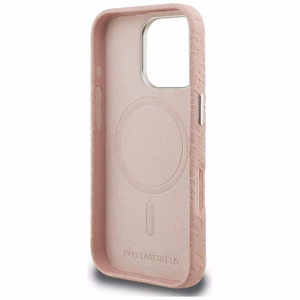 Karl Lagerfeld FW Stamped Karl MagSafe Dėklas iPhone 16 Pro - rožinis