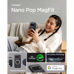 Juodas „Spigen Nano Pop Mag“ dėklas su „MagSafe“, skirtas Google Pixel 11