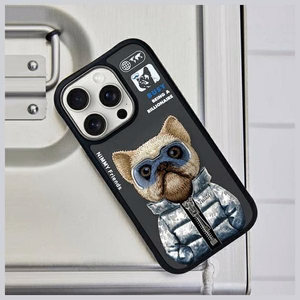 Nimmy Cool&Cute 2.0 Šuns dėklas telefonui iPhone 16 Pro - juodas