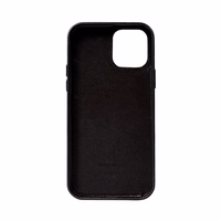 Crong Essential Cover - iPhone 12 Pro Max Faux Leather dėklas (juodas)