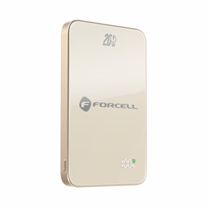 Išorinė baterija saderinta su MagSafe Forcell F-Energy SuperSlim F5K8 QC4.0 PD3.0 15W 5000 mAh titano dykumos spalva