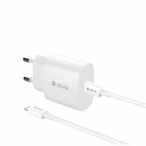 Devia wall įkroviklis Rocket PD 20W 1x USB-C baltas + laidas USB-C - Lightning