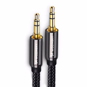 Wozinsky universalus mini jack kabelis 2x AUX kabelis 2m juodas