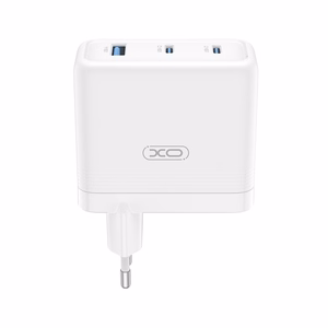 XO sieninis įkroviklis CE35 PD 100W 2x USB-C 1x USB baltas