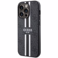 Guess GUHMP14LP4RPSK iPhone 14 Pro 6.1" juodas/juodas kietas dėklas 4G Printed Stripes MagSafe