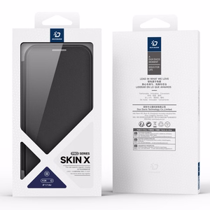 Dux Ducis Skin X Pro dėklas telefonui iPhone 17 Air su pinigine, suderinamas su MagSafe – juodas