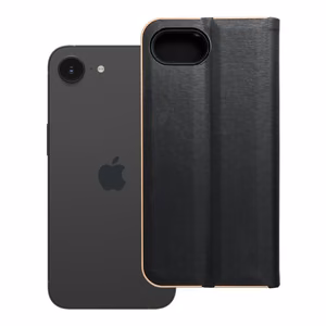 Флип-чехол для iPhone 16e (SE 4 2025) Luna Book Gold чёрный