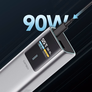 CUKTECH CKPB100PGLBL išorinė baterija, 10000 mAh, 150 W, USB-C / USB-A, pilka