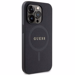 Guess GUHMP14LPSAHMCK dėklas iPhone 14 Pro - juodas Saffiano MagSafe