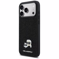 Karl Lagerfeld Rhinestones Karl&Choupette Pin Case for iPhone 17 Pro Max - Juodas
