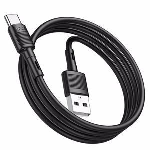 Hoco X83 USB-A – USB-C kabelis Cable USB A to USB C Hoco 3A 1 m X83, juodas, 1 m, 3A