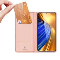 Dux Ducis Skin Pro atverčiamas dėklas telefonui Xiaomi Poco F4 5G rožinis