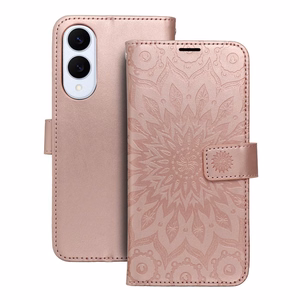 MEZZO Book dėklas telefonui SAMSUNG S25 Edge - mandalos rožinė auksinė