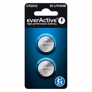 Ličio baterijos everActive CR2032 - lizdinė plokštelė 2 vnt.
