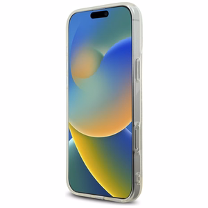 Karl Lagerfeld IML logotipo su kalnų krištolais dėklas telefonui iPhone 16 Pro - skaidrus