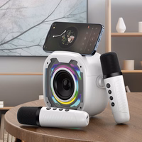 Blavec nešiojamas Bluetooth garsiakalbis WS-08 Karaoke Idol 8W su 2 mikrofonais baltas