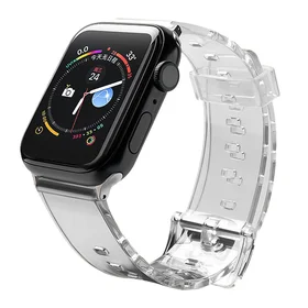 Silikoninis dirželis apyrankė apyrankė dirželis šviesa Apple Watch 38 / 40 mm - juodas