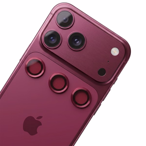 Tamsiai vyšninis TFO kameros objektyvų apsauginių stiklų rinkinys – „Apple iPhone 18 Pro“ modeliui