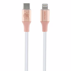 Guess Ebossed Logo кабель USB-C Lightning 1.5м быстрая зарядка - розовый