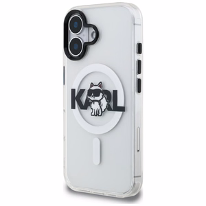 Karl Lagerfeld IML Choupette Sketch Logo Magnetinis dėklas telefonui iPhone 17 - skaidrus
