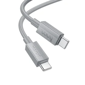 Kabelis USB-C į USB-C Hoco 3A 60W 1 m X107 pilkas