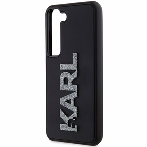 Karl Lagerfeld 3D Guminis Blizgus Logotipas dėklas Samsung Galaxy S24 - juodas