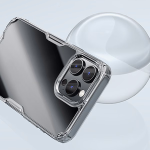 Nillkin Nature Pro dėklas iPhone 16 Pro Max - skaidrus ir baltas
