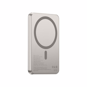 Forcell F-Energy Slim F5K9 išorinė baterija, suderinama su MagSafe, 5000 mAh, 15 W, QC 4.0, PD 3.0, Cloud Dancer