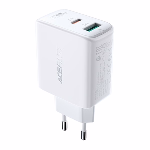 Acefast sieninis įkroviklis USB Type C / USB 32W, PPS, PD, QC 3.0, AFC, FCP baltas (A5 baltas)