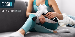 TEESA RELAX GUN MG60 masažinis pistoletas, 8 antgaliai, baltas