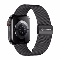 FORCELL F-DESIGN FA14 magnetinis nerūdijančio plieno dirželis APPLE laikrodžiui 38 / 40 / 41 mm juodas