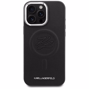 Karl Lagerfeld iškilūs žiedo inicialai MagSafe dėklas Samsung Galaxy S26 - juodas