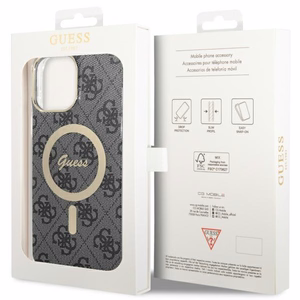 Guess GUHMP13XH4STK iPhone 13 Pro Max 6.7" juodas/juodas kietas dėklas 4G MagSafe