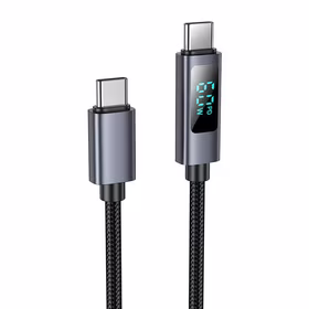 Kabelis USB C į USB C Hoco 3A 60W su skaitmenine indikacija 1 m X112 juodas