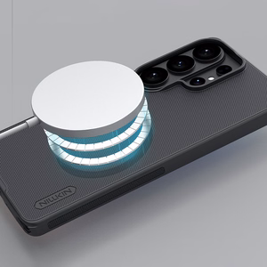 Nillkin Super Frosted Shield Pro magnetinis MagSafe suderinamas dėklas skirta Samsung Galaxy S26 Ultra juodas