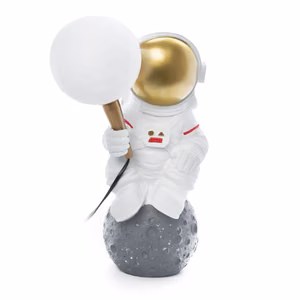 Mėnulio stalo lempa ASTRONAUTAS sėdintis Art Deco (modelis 4) AMTL