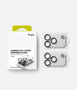 Ringke Camera Full Cover apsauginis grūdintas stiklas kamerai, 2 vnt. komplektas, skirtas iPhone 18 Pro Max, juodas