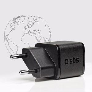 SBS TETRGAN1C20K 20W GaN USB-C sieninis įkroviklis su Power Delivery - juodas