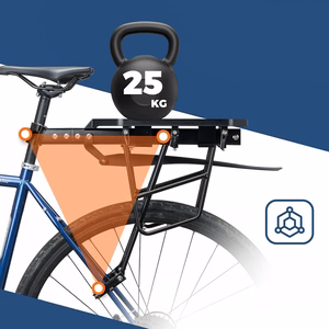 Rockbros RBHJ-1 Black Diamond dviračio bagažinė su purvasaugiu ir greito tvirtinimo sistema 26-29" kalnų dviračiams - juoda