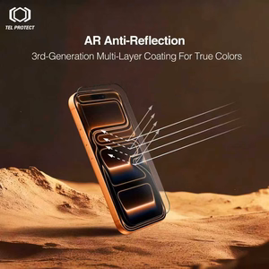 Grūdintas stiklas Tel Protect 10X AR 3.0 AntiReflective Titanium skirtas Iphone 15 Pro Max