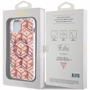 Guess IML GCube Magnetinis dėklas telefonui iPhone 15 / 14 / 13 - rožinė