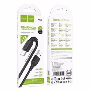 Kabelis USB A į USB C Hoco 3A 1 m X120 juodas