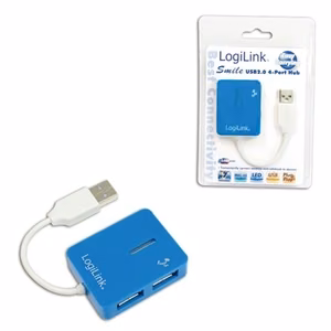 LogiLink UA0136 Smile – 4 prievadų USB 2.0 šakotuvas, mėlynas